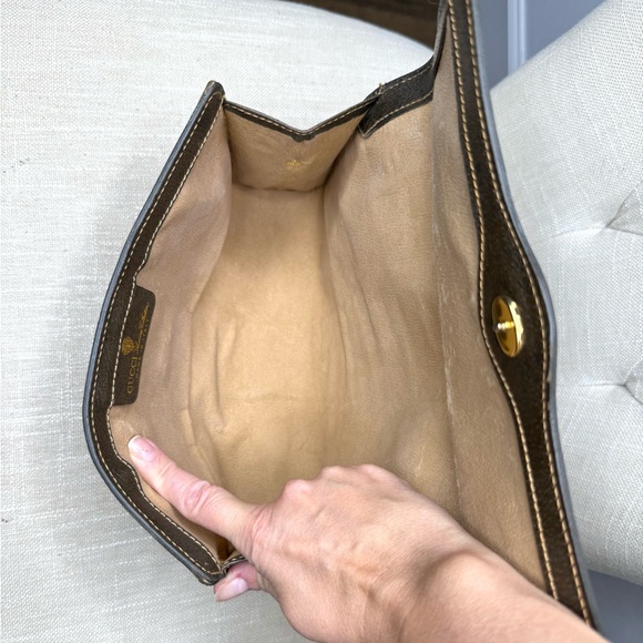 Authentic Gucci clutch converted into a crossbody bag brown monogram canvas - Picture 13 of 16